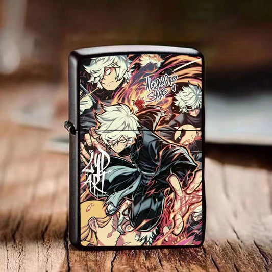 One Piece Metal Lighter Dragon Ball Kerosene Windproof Lighter Creative Picture Support TikTok Face Sheet