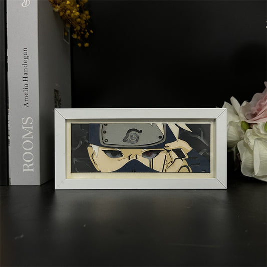 Naruto Paper Carving Lamp Paper-Cut Anime Figure Bedroom Dormitory Desktop Decoration Gift Photo Frame Lamp Night Light