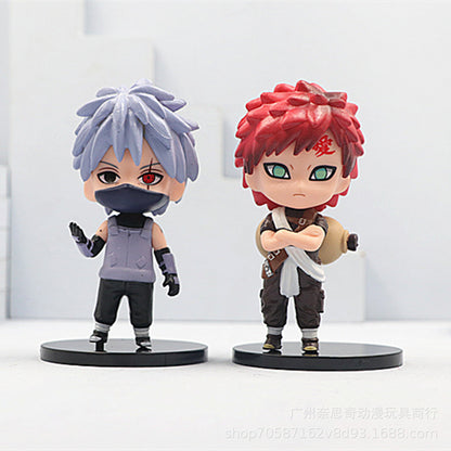 6 Q-Version Japanese Style Anime Figures Naruto Kakashi Toy Doll Machine Gashapon Doll Model Cake Ornaments