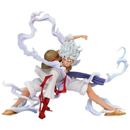 One Piece Sun God Nika Luffy Fifth Gear Squat Second Gear Fruit Awakening White Hair Luffy Anime Figure