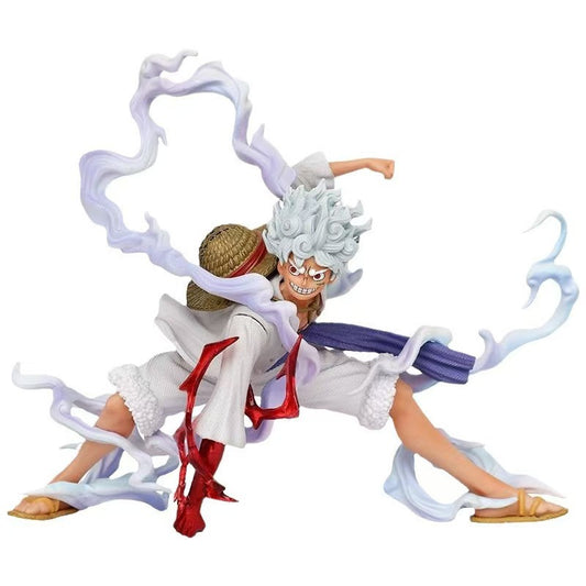 One Piece Sun God Nika Luffy Fifth Gear Squat Second Gear Fruit Awakening White Hair Luffy Anime Figure