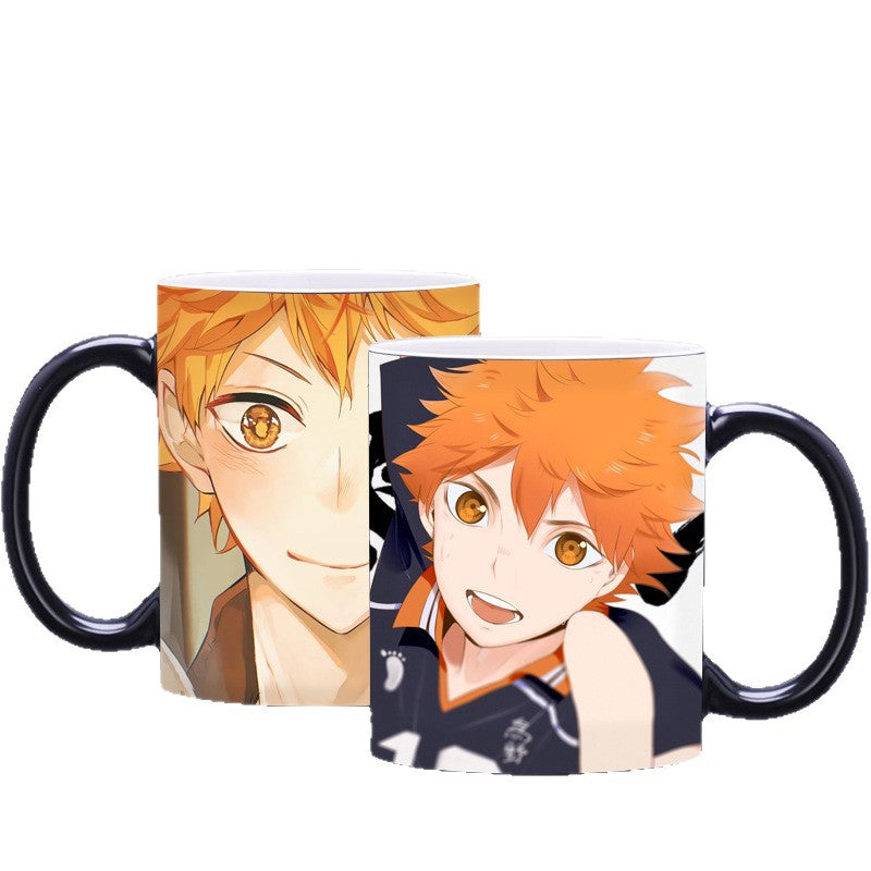 Anime Haikyuu!! Ceramic Color-Changing Mug Hinata Shoyo Merchandise Creative Water Cup Heat-Sensitive Pattern Mug