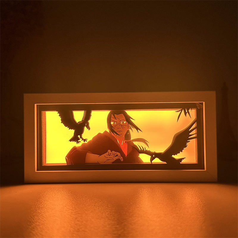 Naruto Paper Carving Lamp Wave Feng Shui Door Naruto Uchiha Mustang Sasuke With Soil Spot Animation Peripheral Night Light
