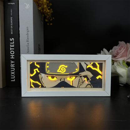 Naruto Paper Carving Lamp Paper-Cut Anime Figure Bedroom Dormitory Desktop Decoration Gift Photo Frame Lamp Night Light