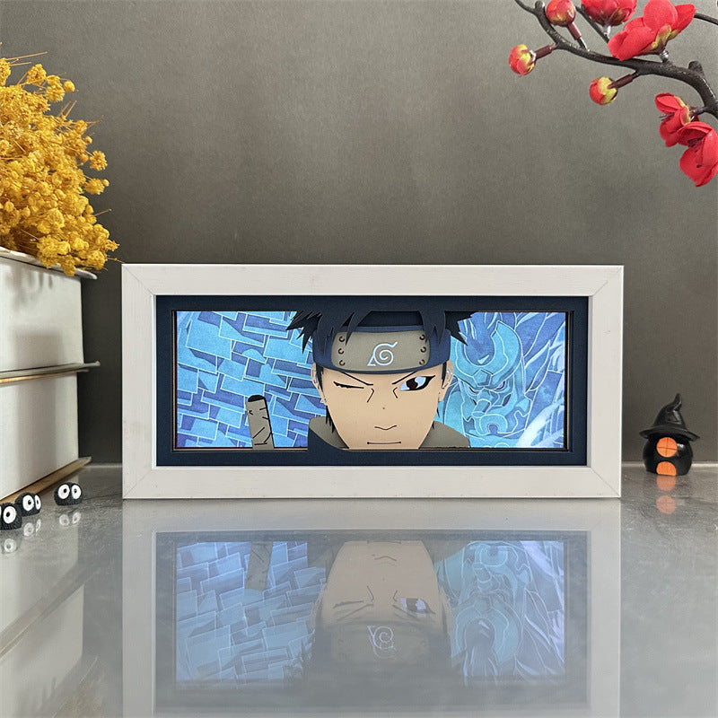 Naruto Paper Carving Lamp Wave Feng Shui Door Naruto Uchiha Mustang Sasuke With Soil Spot Animation Peripheral Night Light