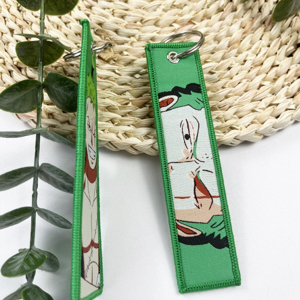 Personalized Animation Double-sided Embroidered Key Chain Trademark Woven Key Chain Creative Cartoon Character Key Ring Wholesale