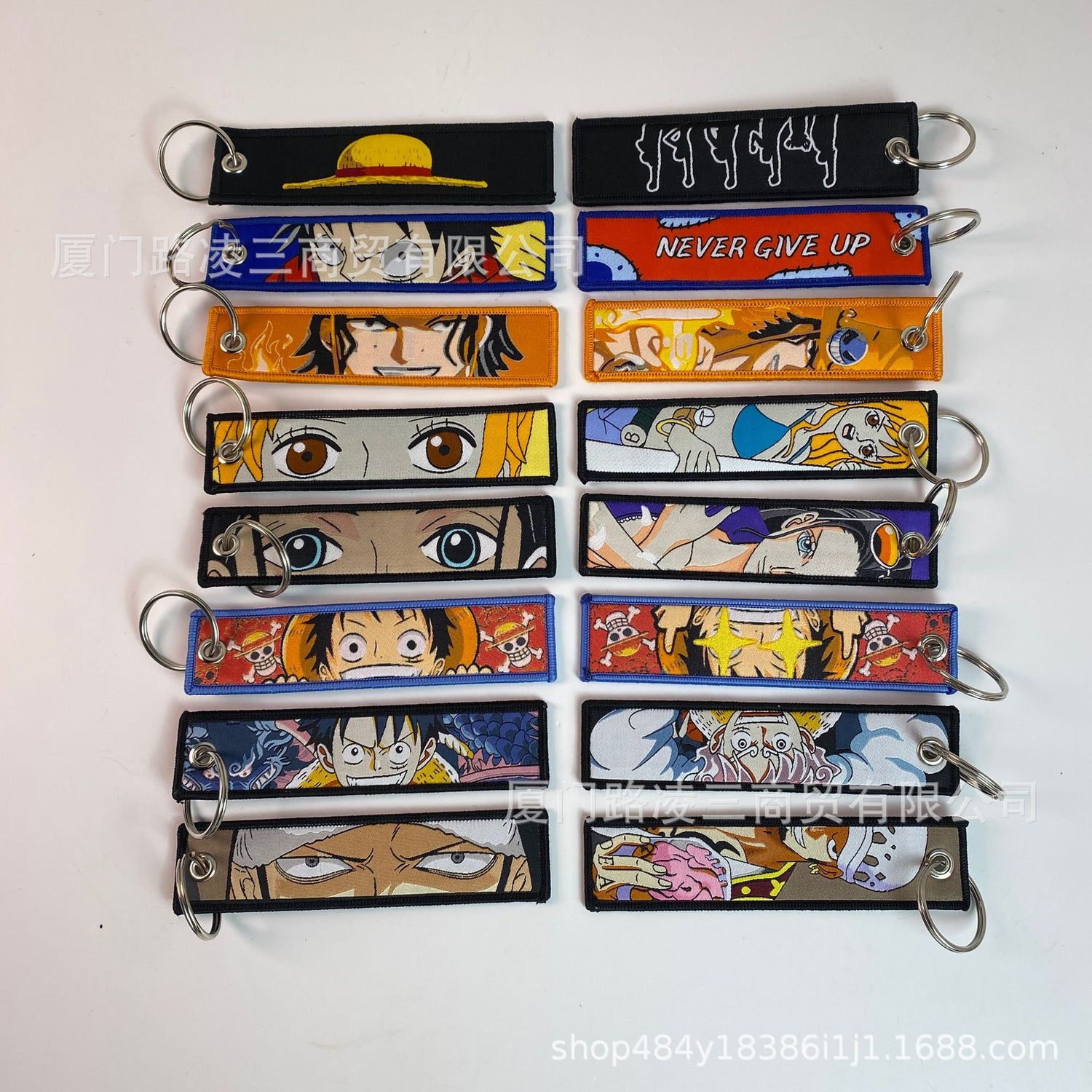 Personalized Animation Double-sided Embroidered Key Chain Trademark Woven Key Chain Creative Cartoon Character Key Ring Wholesale
