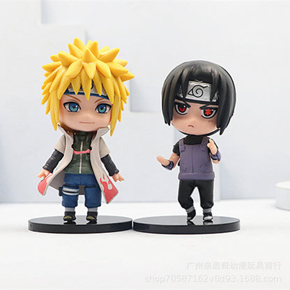 6 Q-Version Japanese Style Anime Figures Naruto Kakashi Toy Doll Machine Gashapon Doll Model Cake Ornaments