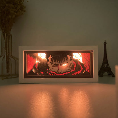 Sword Wind Legend Brand Warrior Paper Carving Lamp Animation Gus Hand-made Surrounding Ornaments Paper-cut Atmosphere Photo Frame Night Light
