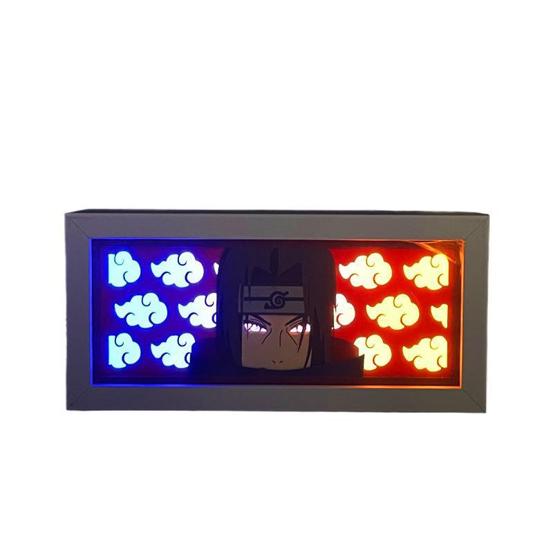 Two-Color Paper Carving Lamp Naruto Anime Figure Peripheral Ornaments And Gifts Led Photo Frame USB Powered