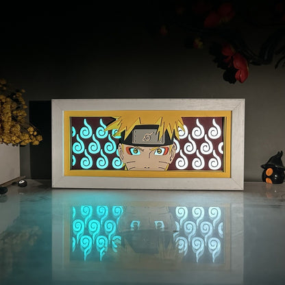 Two-Color Paper Carving Lamp Naruto Anime Figure Peripheral Ornaments And Gifts Led Photo Frame USB Powered