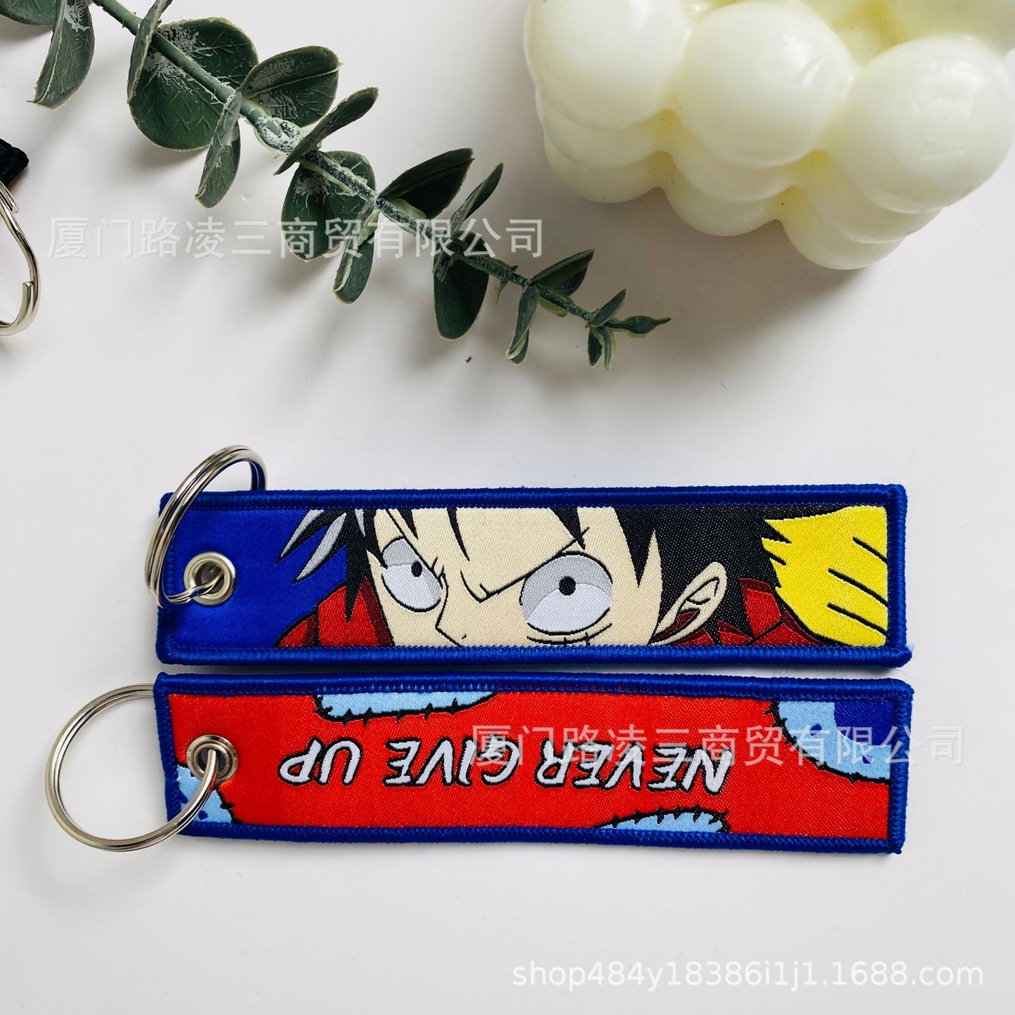 Personalized Animation Double-sided Embroidered Key Chain Trademark Woven Key Chain Creative Cartoon Character Key Ring Wholesale