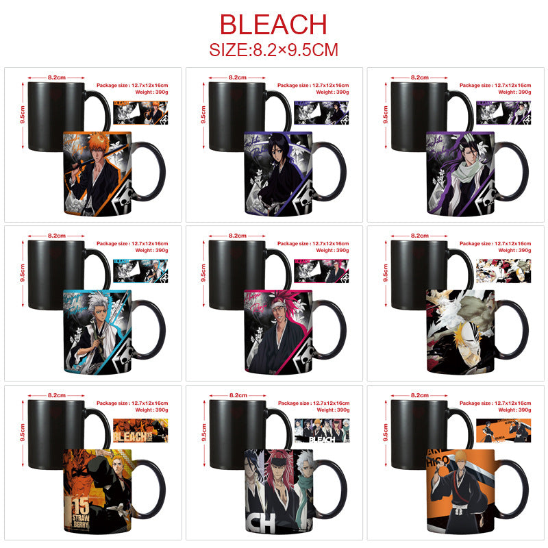 Death Kuazaki Yihu Peripheral High Temperature Color Changing Ceramic Mug Porcelain Cup Water Cup Cartoon Cartoon Tea Cup Coffee Cup