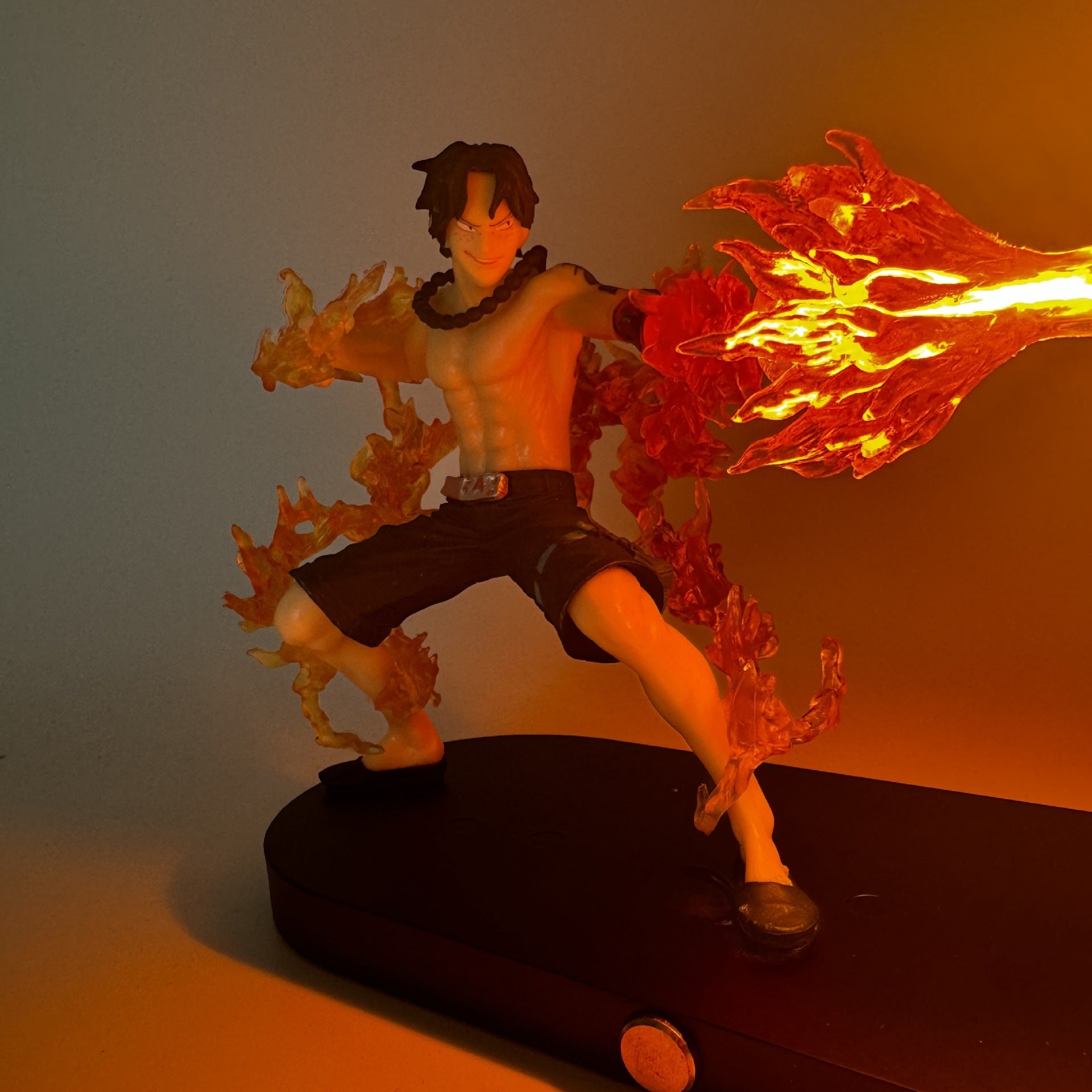 New One Piece Series Figure Night Light Version Fire Fist Luffy Fire Fist Ace Doll Model Ornaments Wholesale