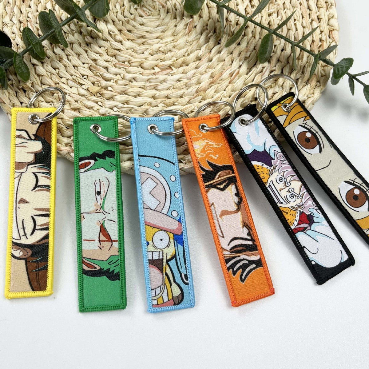 Personalized Animation Double-sided Embroidered Key Chain Trademark Woven Key Chain Creative Cartoon Character Key Ring Wholesale