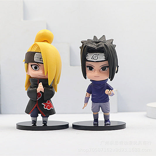 6 Q-Version Japanese Style Anime Figures Naruto Kakashi Toy Doll Machine Gashapon Doll Model Cake Ornaments