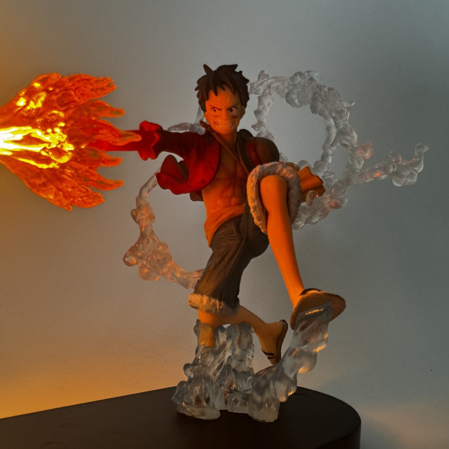 New One Piece Series Figure Night Light Version Fire Fist Luffy Fire Fist Ace Doll Model Ornaments Wholesale