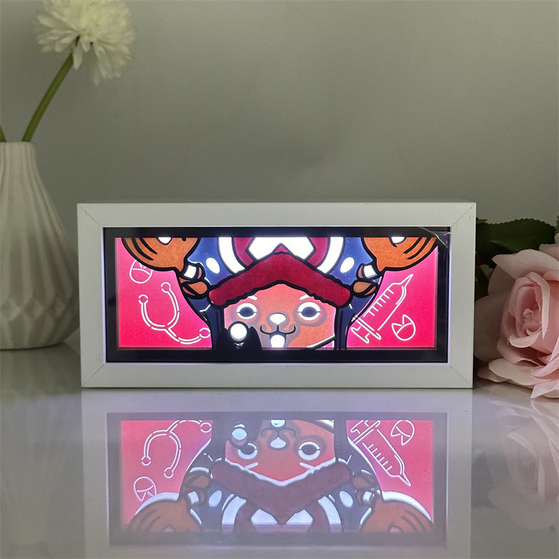 One Piece Paper Carving Lamp Nika Lufei Kedo Solon Animation Handmade Surrounding Landscape Decoration Silhouette Night Light