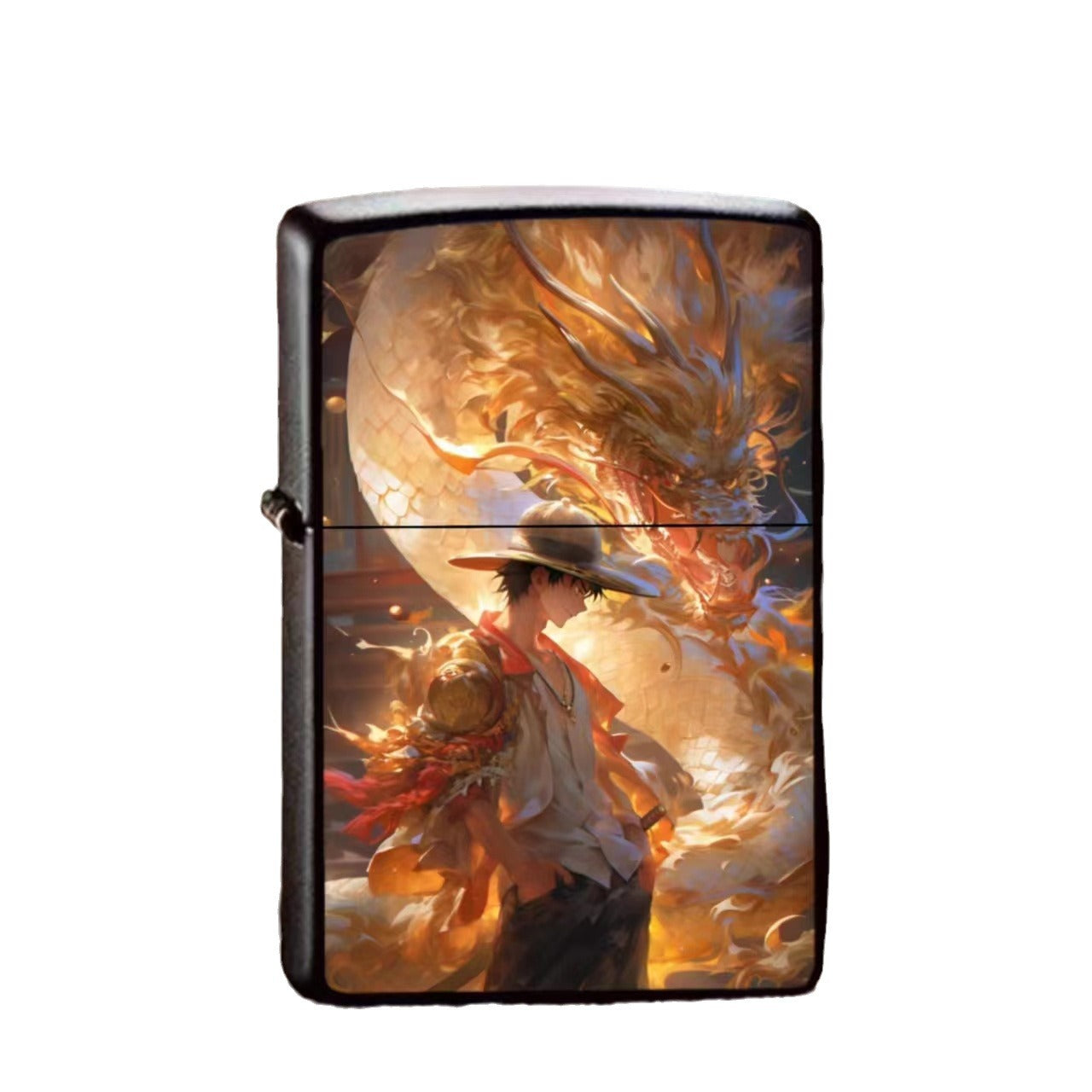 One Piece Metal Lighter Dragon Ball Kerosene Windproof Lighter Creative Picture Support TikTok Face Sheet