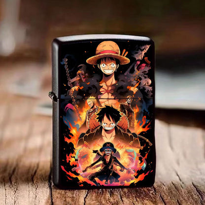One Piece Metal Lighter Dragon Ball Kerosene Windproof Lighter Creative Picture Support TikTok Face Sheet