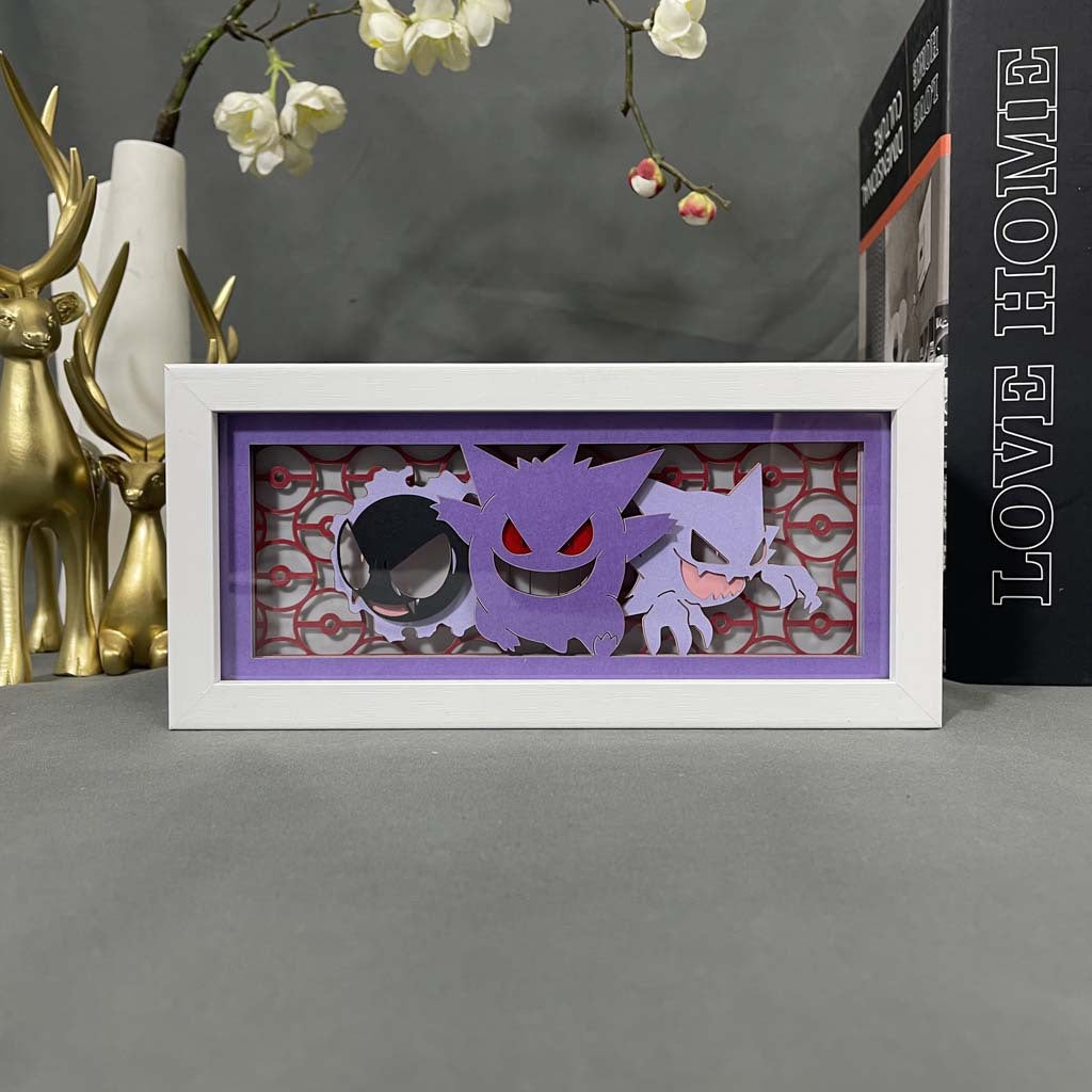 Pokémon Paper Carving Lamp Pokemon Photo Frame Lamp Children's Holiday Christmas Gift Pokémon Night Light