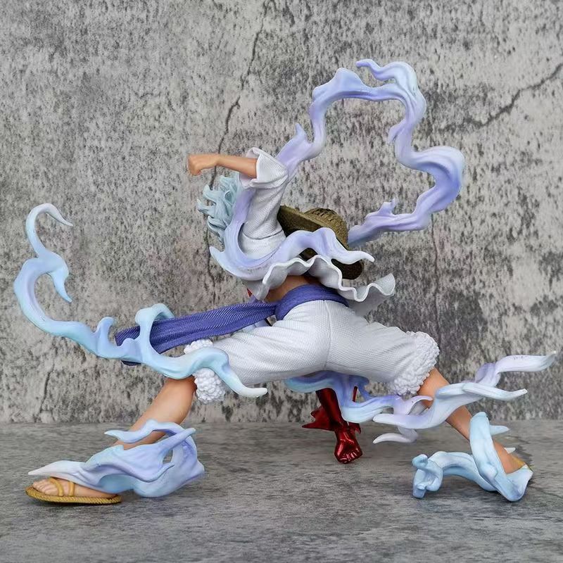 One Piece Sun God Nika Luffy Fifth Gear Squat Second Gear Fruit Awakening White Hair Luffy Anime Figure