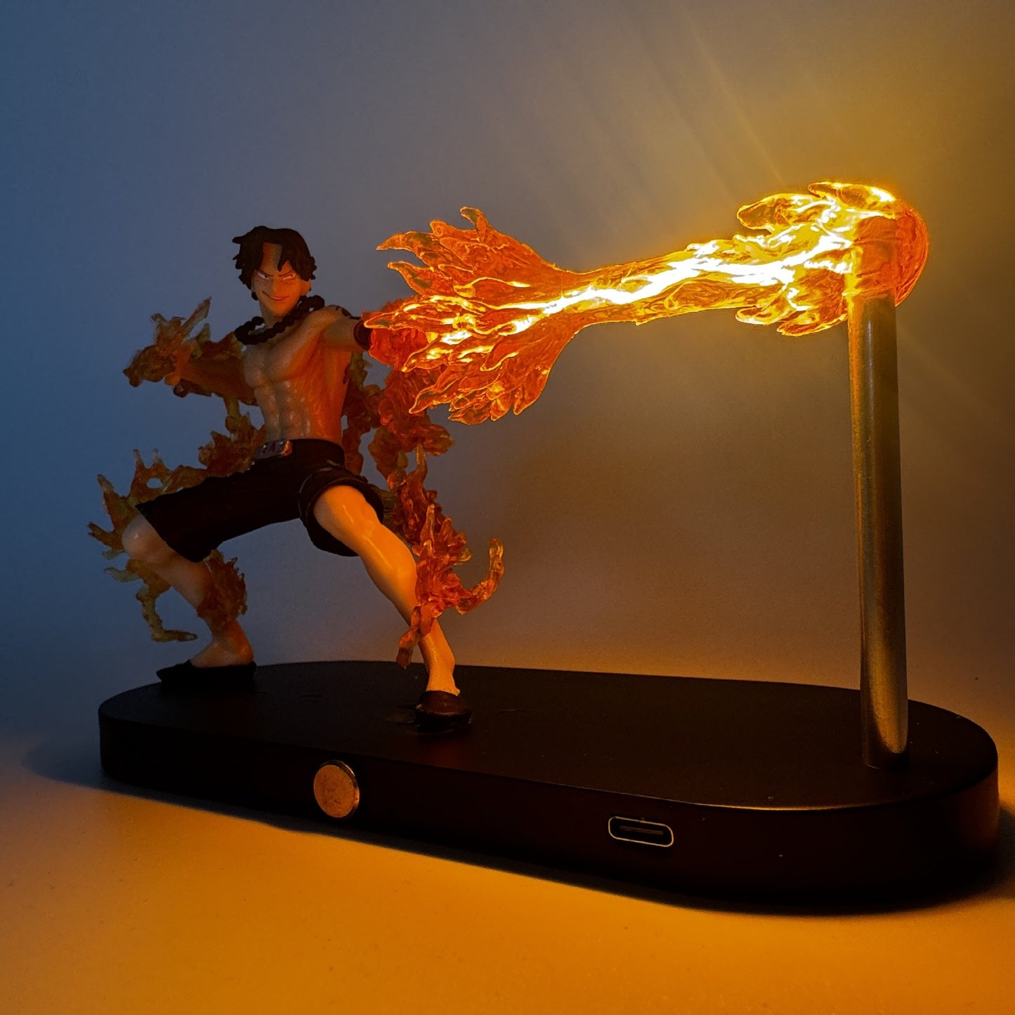 New One Piece Series Figure Night Light Version Fire Fist Luffy Fire Fist Ace Doll Model Ornaments Wholesale