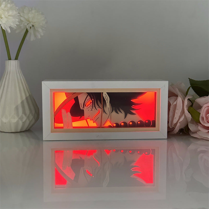 One Piece Paper Carving Lamp Nika Lufei Kedo Solon Animation Handmade Surrounding Landscape Decoration Silhouette Night Light