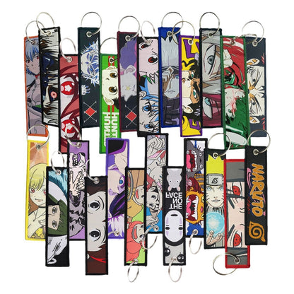 Demon Slayer: Kimetsu No Yaiba Mi Douzi Tanjiro Anime Woven Label Double-Sided Embroider Keychain Lanyard Pendant Student Accessories